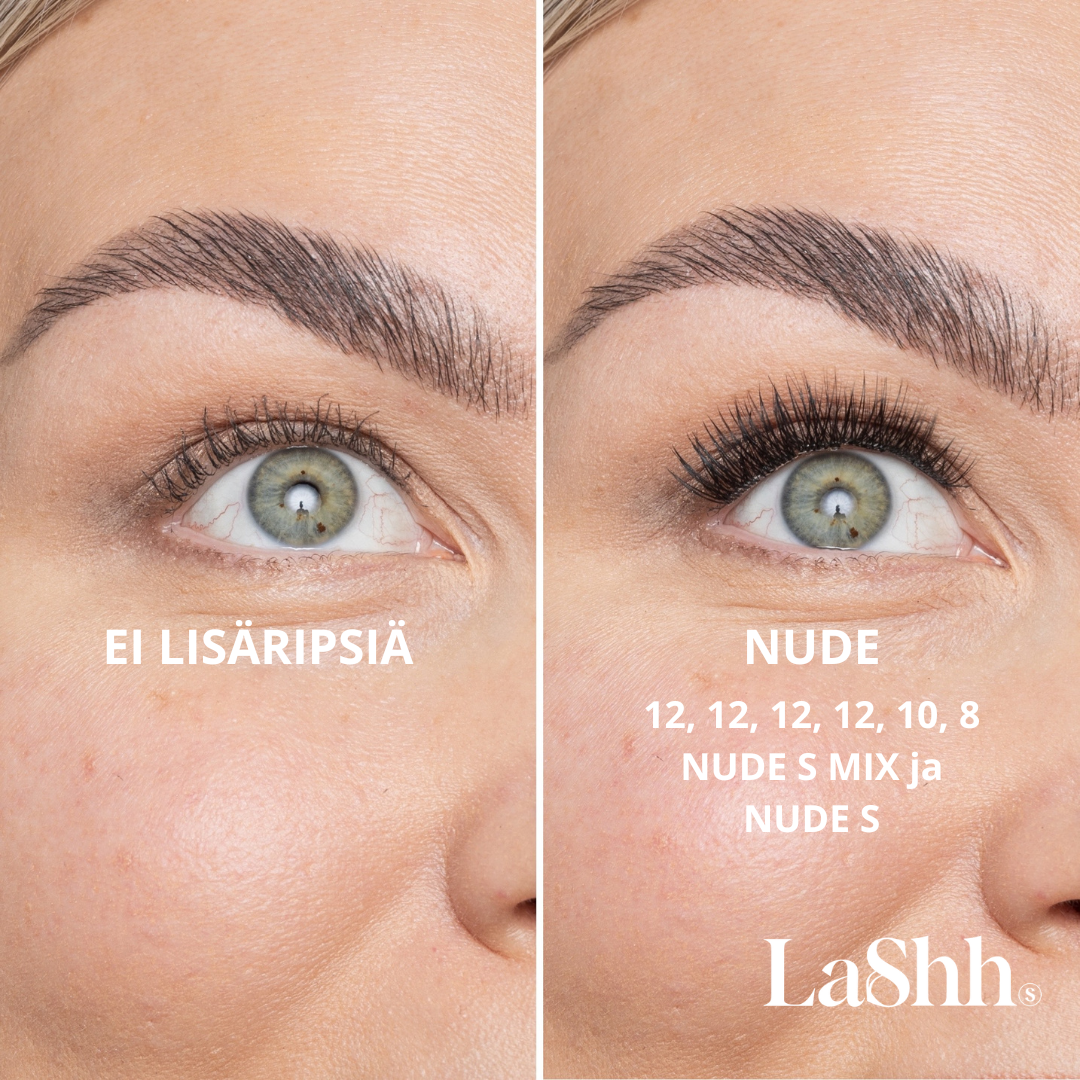 NUDE S EASY (kaikki 10mm) itseliimautuvat ripsipalat