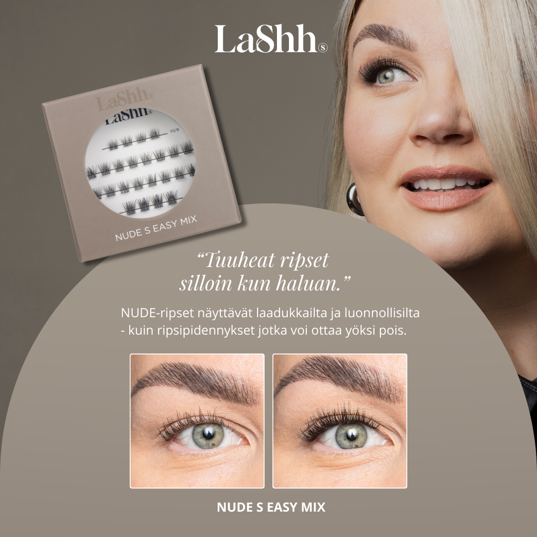 NUDE XS EASY (kaikki 8mm) itseliimautuvat ripsipalat