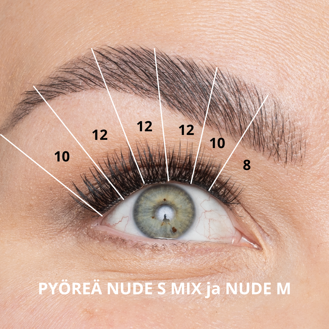 NUDE S EASY (kaikki 10mm) itseliimautuvat ripsipalat