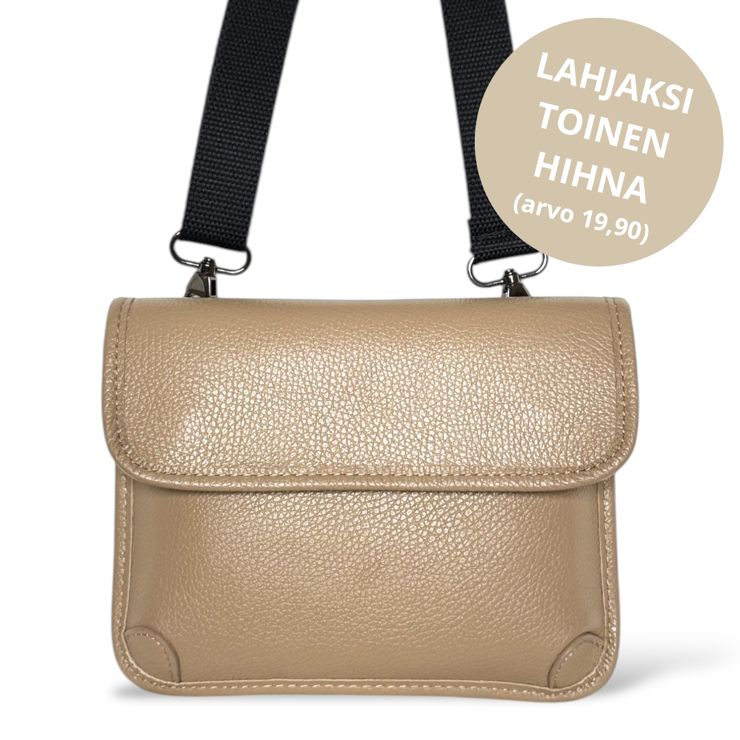 Tasca-nahkalaukku, latte (lahjaksi toinen hihna arvo 19,90€)
