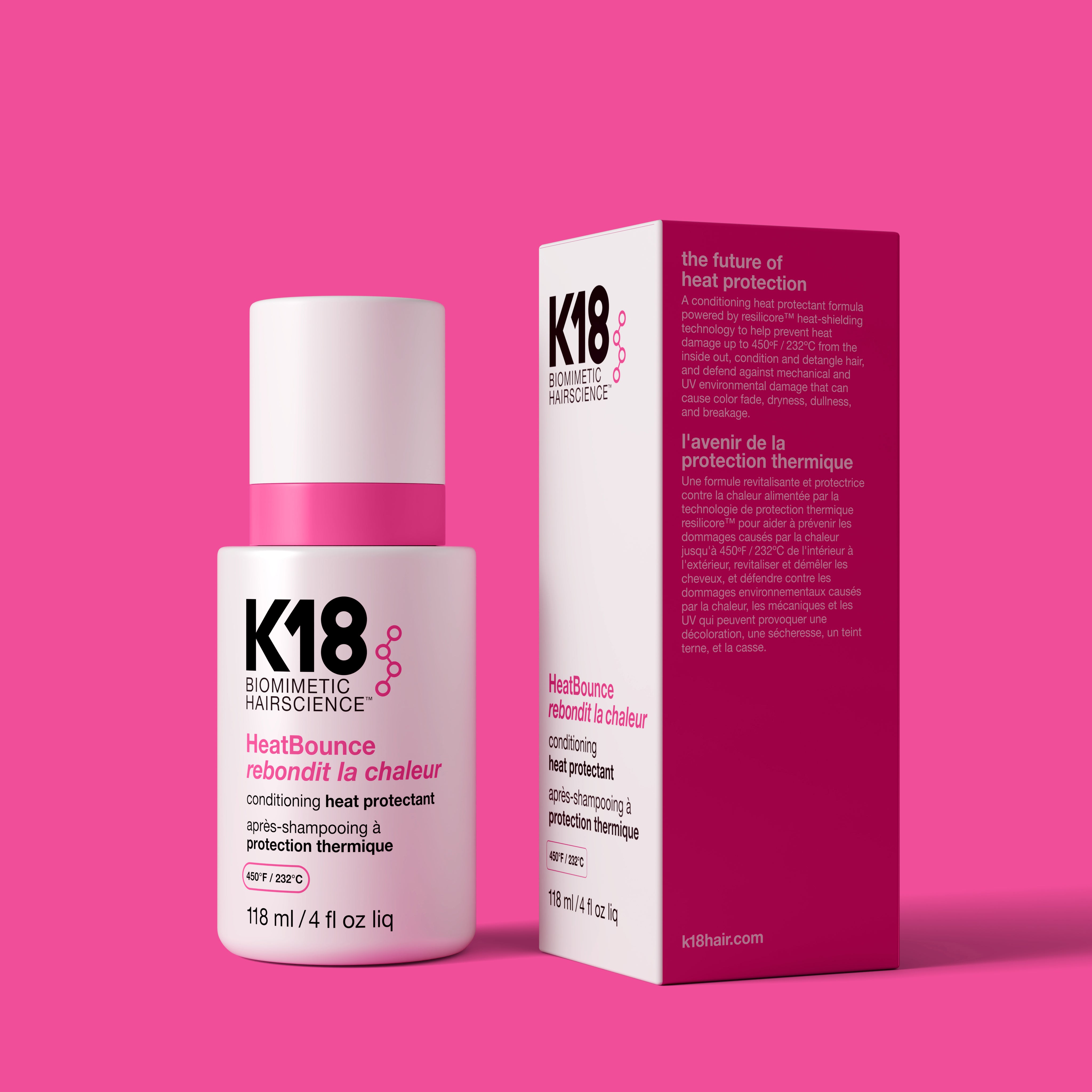 K18 HeatBounce jätettävä hoitoaine lämpösuojalla 118ml